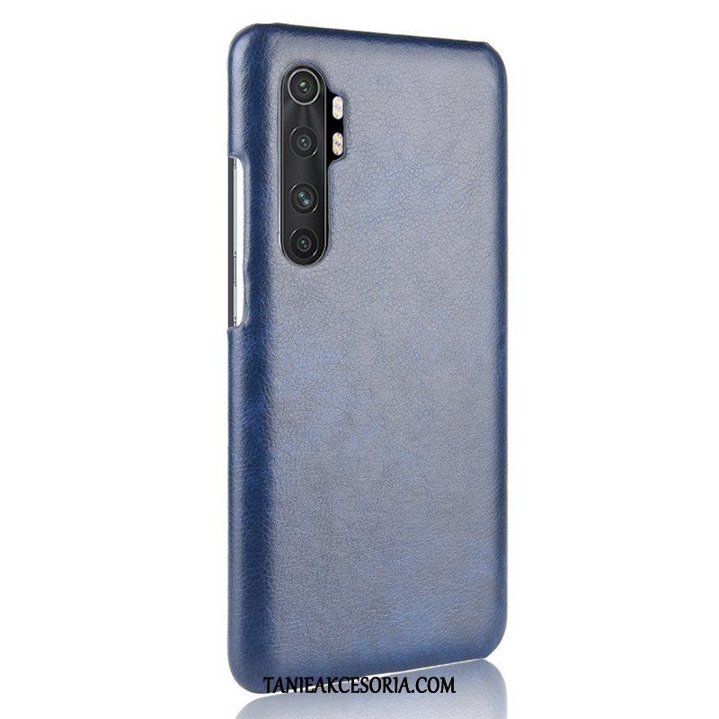 Etui Xiaomi Mi Note 10 Lite Niebieski Ochraniacz Litchi, Pokrowce Xiaomi Mi Note 10 Lite Skóra Mały Wzór Beige