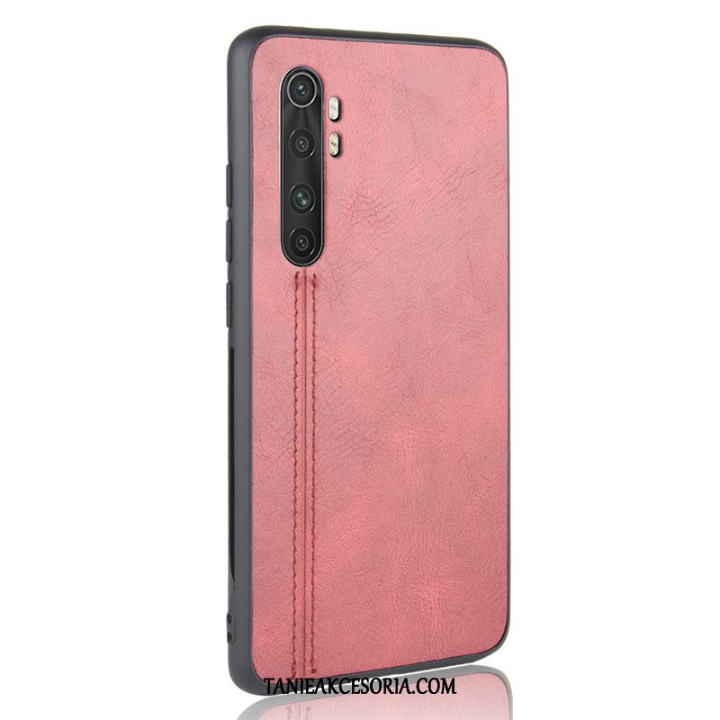 Etui Xiaomi Mi Note 10 Lite Ochraniacz Mały Telefon Komórkowy, Futerał Xiaomi Mi Note 10 Lite Czerwony Bydło Wzór Beige