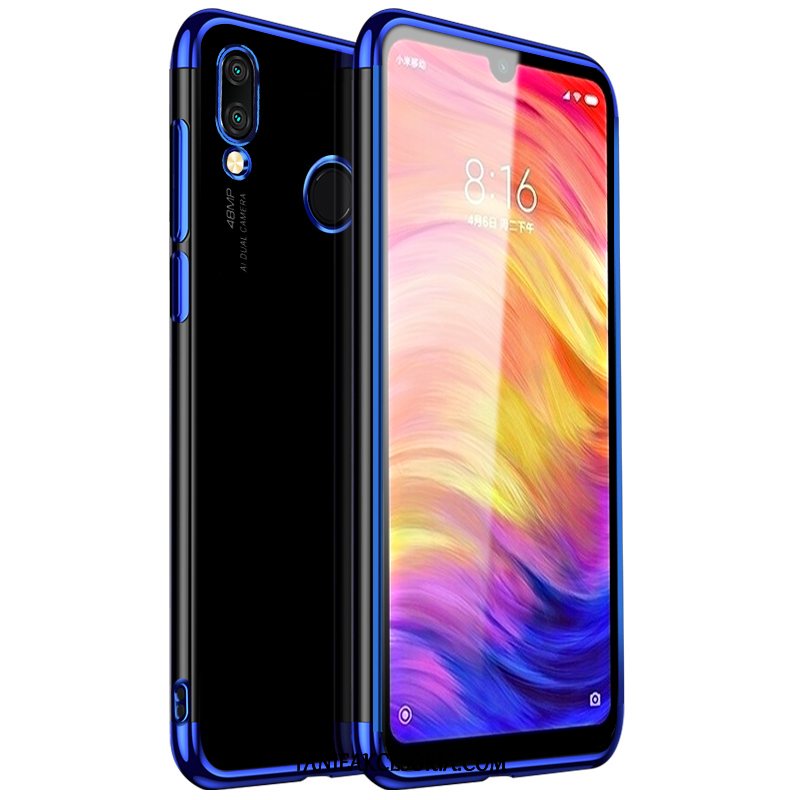 Etui Xiaomi Redmi 7 Ochraniacz Mały Telefon Komórkowy, Futerał Xiaomi Redmi 7 Czerwony Przezroczysty Anti-fall Beige