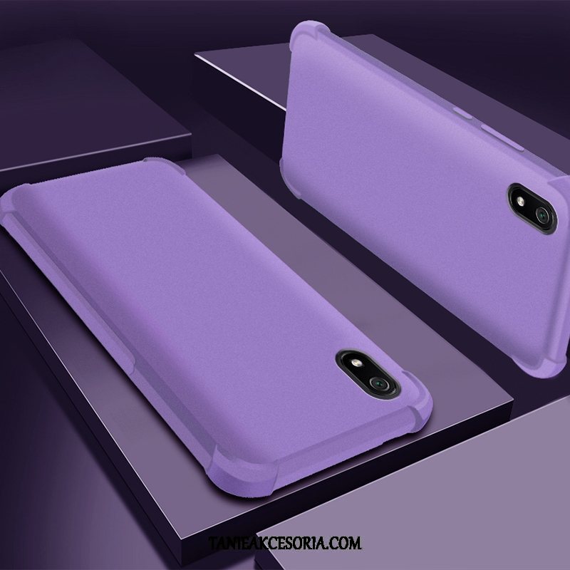 Etui Xiaomi Redmi 7a Telefon Komórkowy Anti-fall Silikonowe, Pokrowce Xiaomi Redmi 7a Nubuku Wiszące Ozdoby Purpurowy Beige