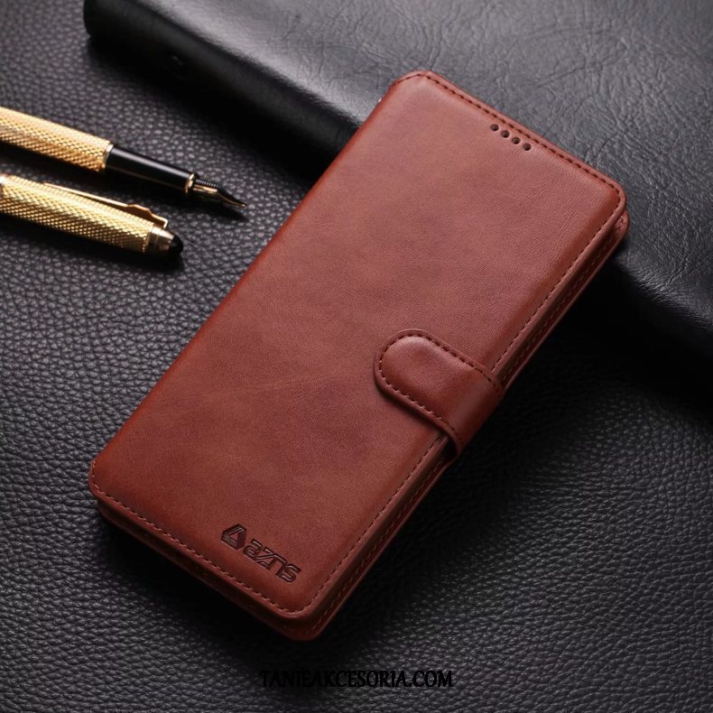 Etui Xiaomi Redmi Note 8 Pro Skórzany Futerał Telefon Komórkowy Ochraniacz, Pokrowce Xiaomi Redmi Note 8 Pro Mały Klapa Czerwony Braun Beige