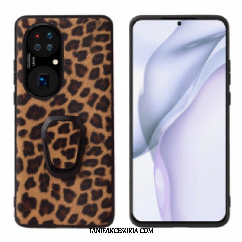 Etui do Huawei P50 Wsparcie Pierścienia W Stylu Lamparta