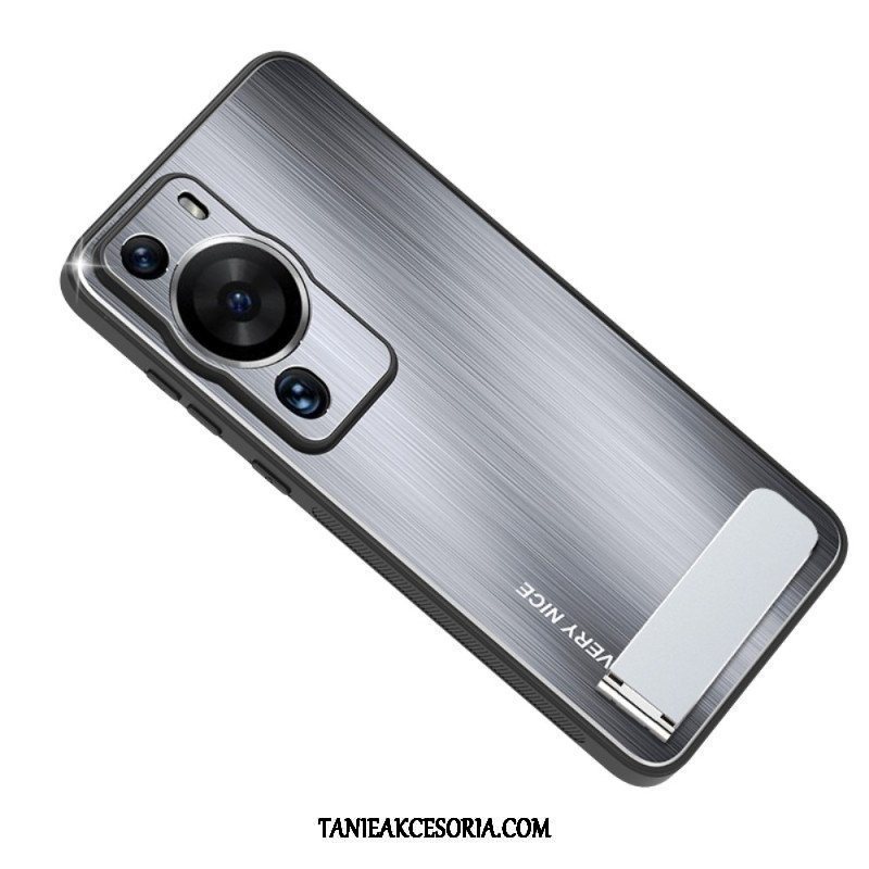 Etui do Huawei P60 Pro Szczotkowane Aluminium Ze Wspornikiem