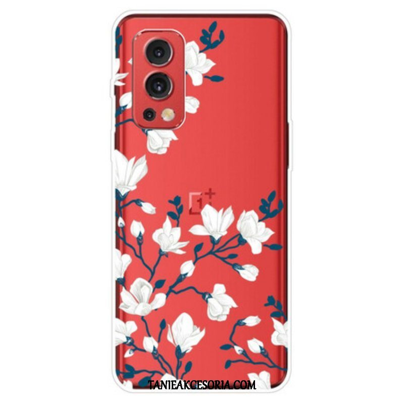 Etui do OnePlus Nord 2 5G Białe Kwiaty