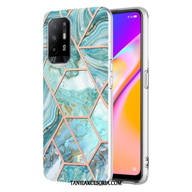 Etui do Oppo A94 5G Błyszczący Geometryczny Marmur