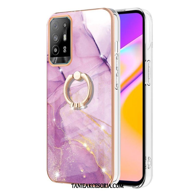 Etui do Oppo A94 5G Marmur Z Pierścieniem