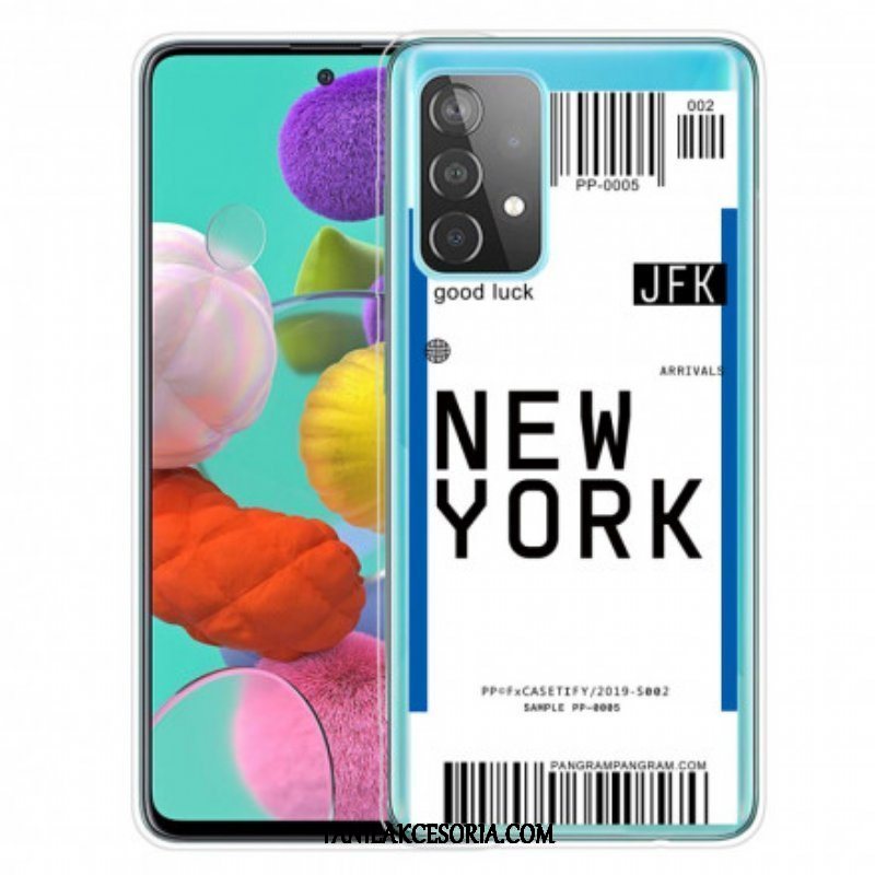 Etui do Samsung Galaxy A52 4G / A52 5G / A52s 5G Karta Pokładowa Do Nowego Jorku