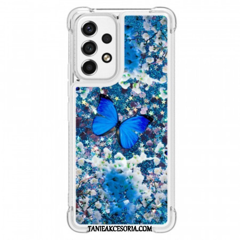 Etui do Samsung Galaxy A53 5G Błyszczące Niebieskie Motyle