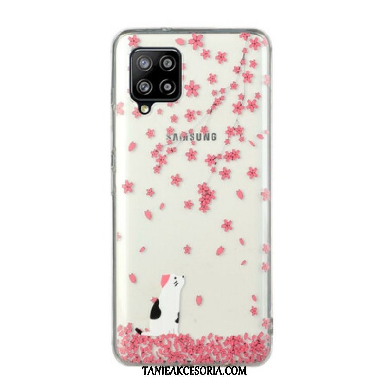 Etui do Samsung Galaxy M12 / A12 Płatki I Kot