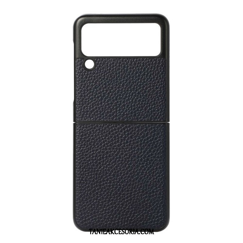 Etui do Samsung Galaxy Z Flip 3 5G Etui Folio Oryginalna Skóra W Kolorze Liczi