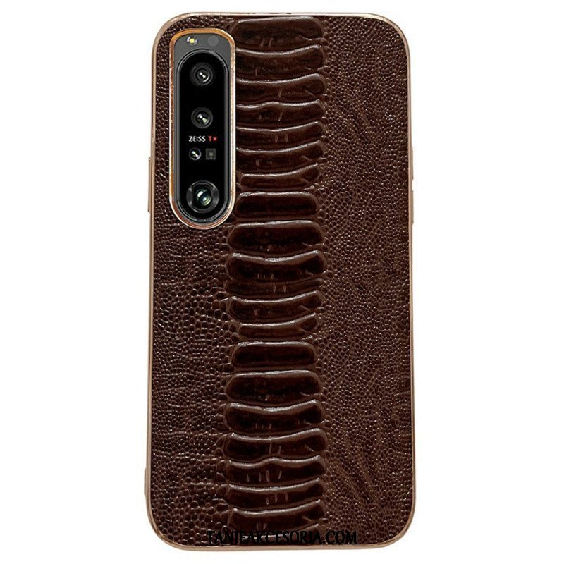 Etui do Sony Xperia 1 IV Skóra Naturalna W Stylu Krokodyla