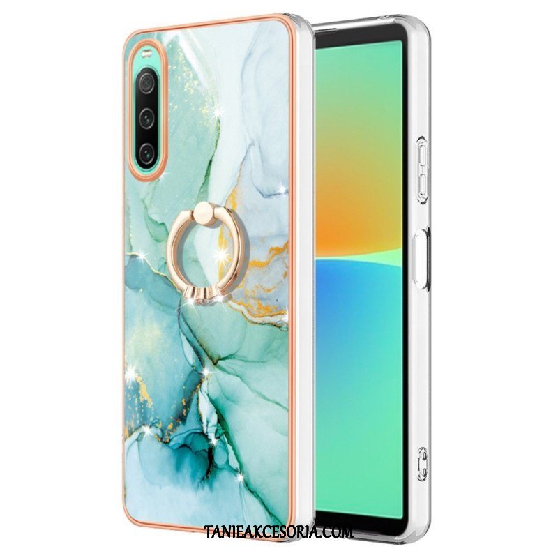 Etui do Sony Xperia 10 IV Marmur Ze Wspornikiem Pierścienia