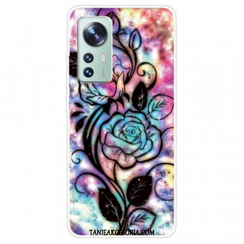 Etui do Xiaomi 12 Pro Graficzny Kwiatowy Silikon