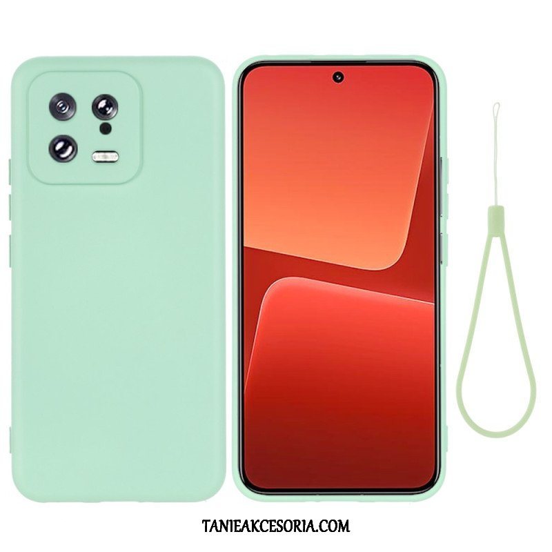 Etui do Xiaomi 13 Płynny Silikon Ze Smyczą