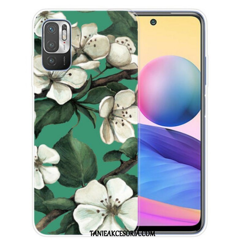 Etui do Xiaomi Redmi Note 10 5G Malujący Biali Kwiaty