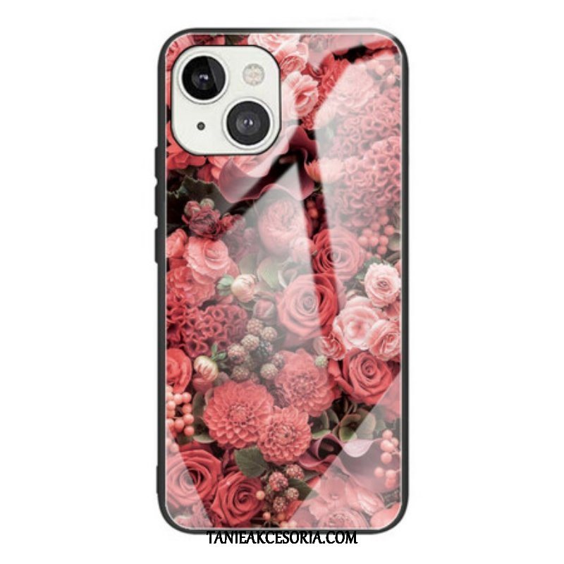 Etui do iPhone 13 Mini Szkło Hartowane W Kwiaty Róży