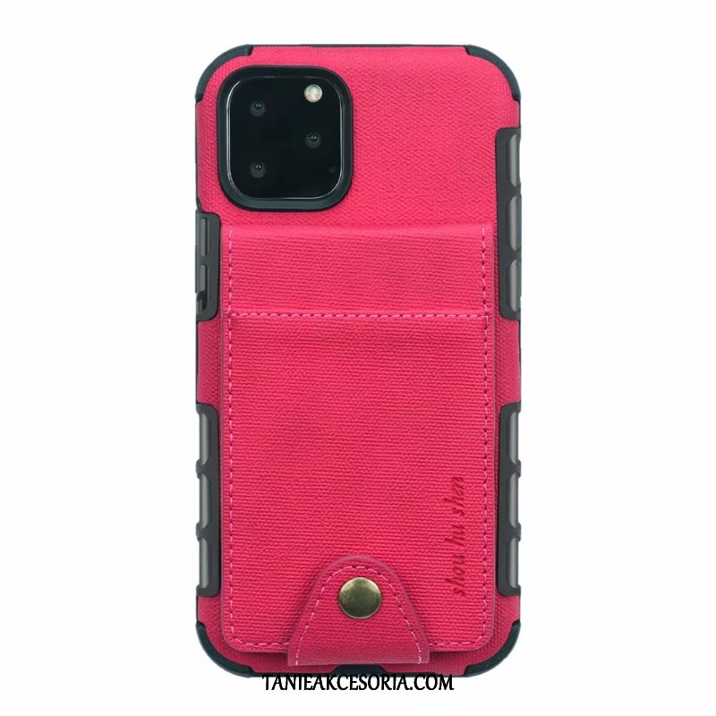 Etui iPhone 11 Pro Max Portfel Skórzany Karta, Futerał iPhone 11 Pro Max Czerwony Telefon Komórkowy Pakiet Kart