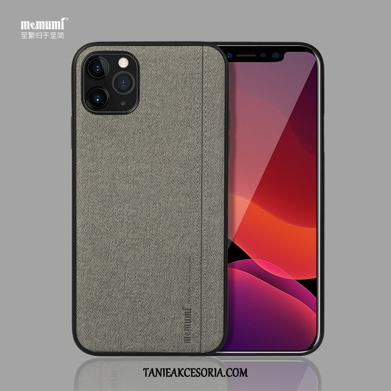 Etui iPhone 11 Pro Max Szary Płótno Proste, Obudowa iPhone 11 Pro Max Tendencja Telefon Komórkowy All Inclusive Beige