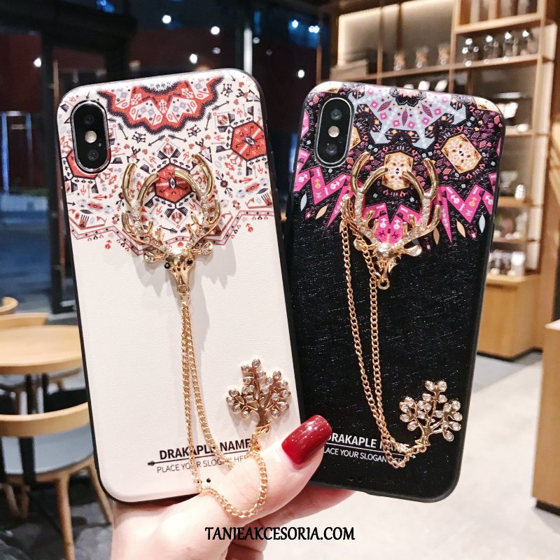 Etui iPhone Xs Max Ełk Wiszące Ozdoby Chiński Styl, Obudowa iPhone Xs Max Pałac Czerwony Netto Tendencja