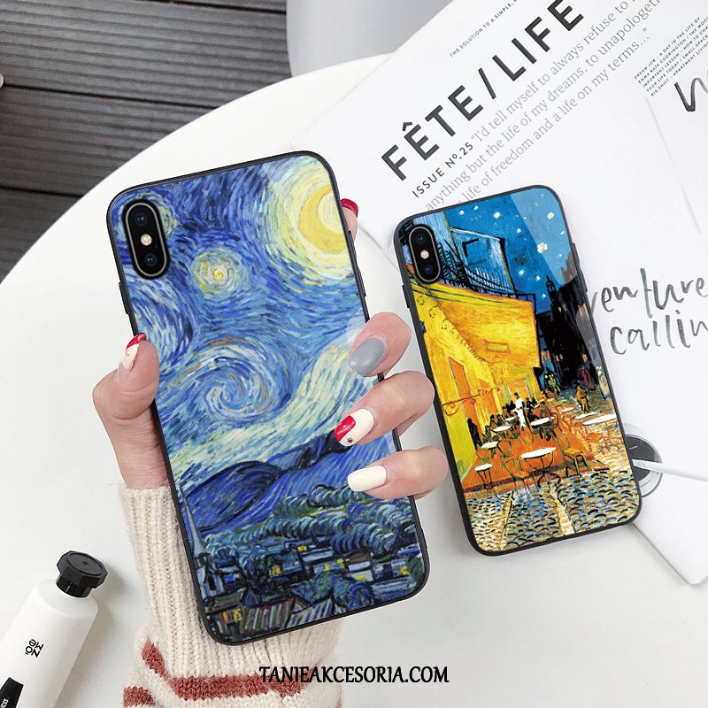 Etui iPhone Xs Max Modna Marka Obraz Olejny Niebieski, Pokrowce iPhone Xs Max All Inclusive Kreatywne Telefon Komórkowy